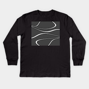 Abstract - gray and white. Kids Long Sleeve T-Shirt